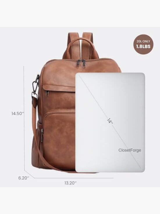 3-in-1 Convertible Vegan Leather Backpack Purse with Hidden Zipper main image 6